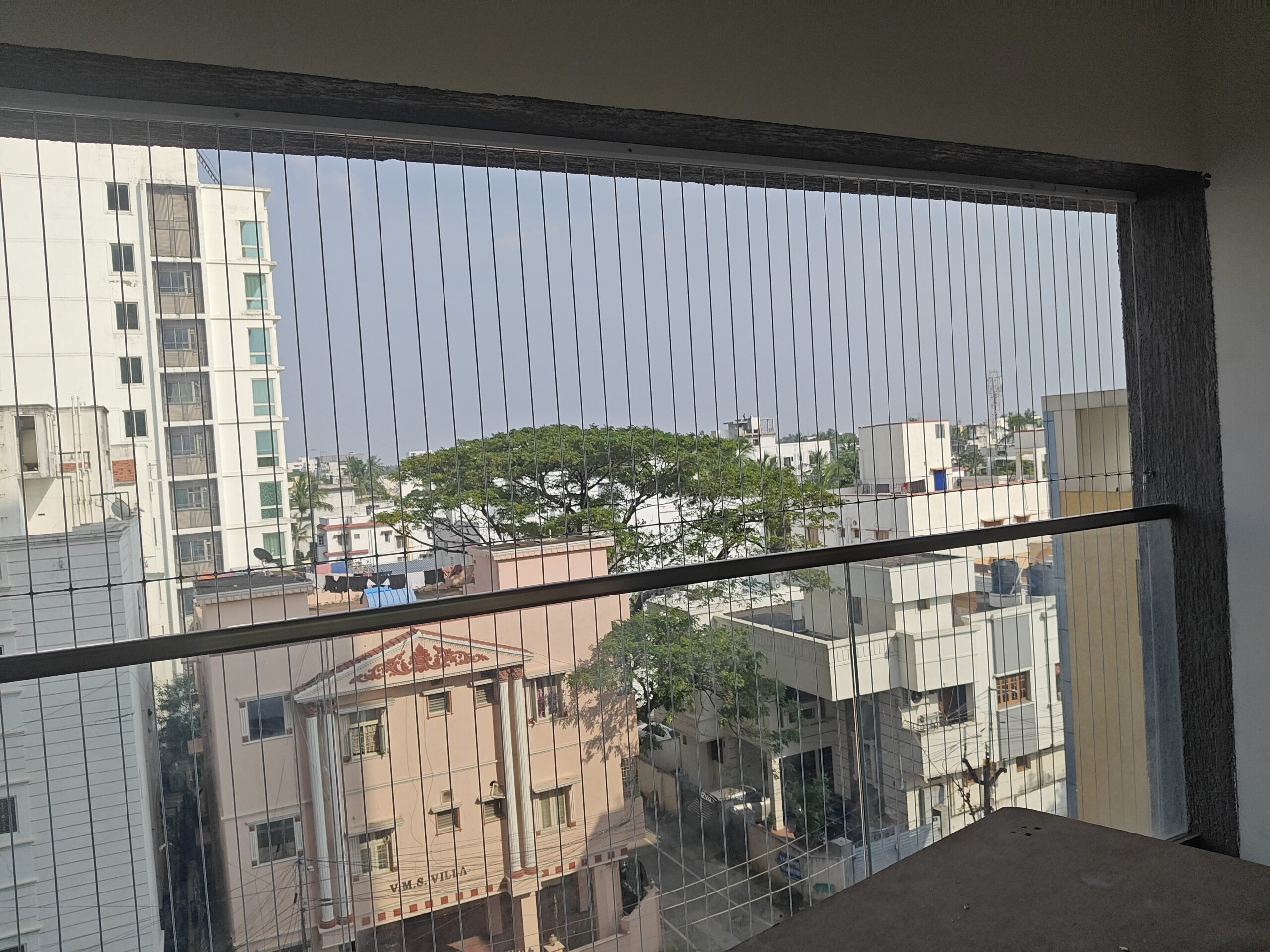 Balcony invisible grills in Chennai installation project