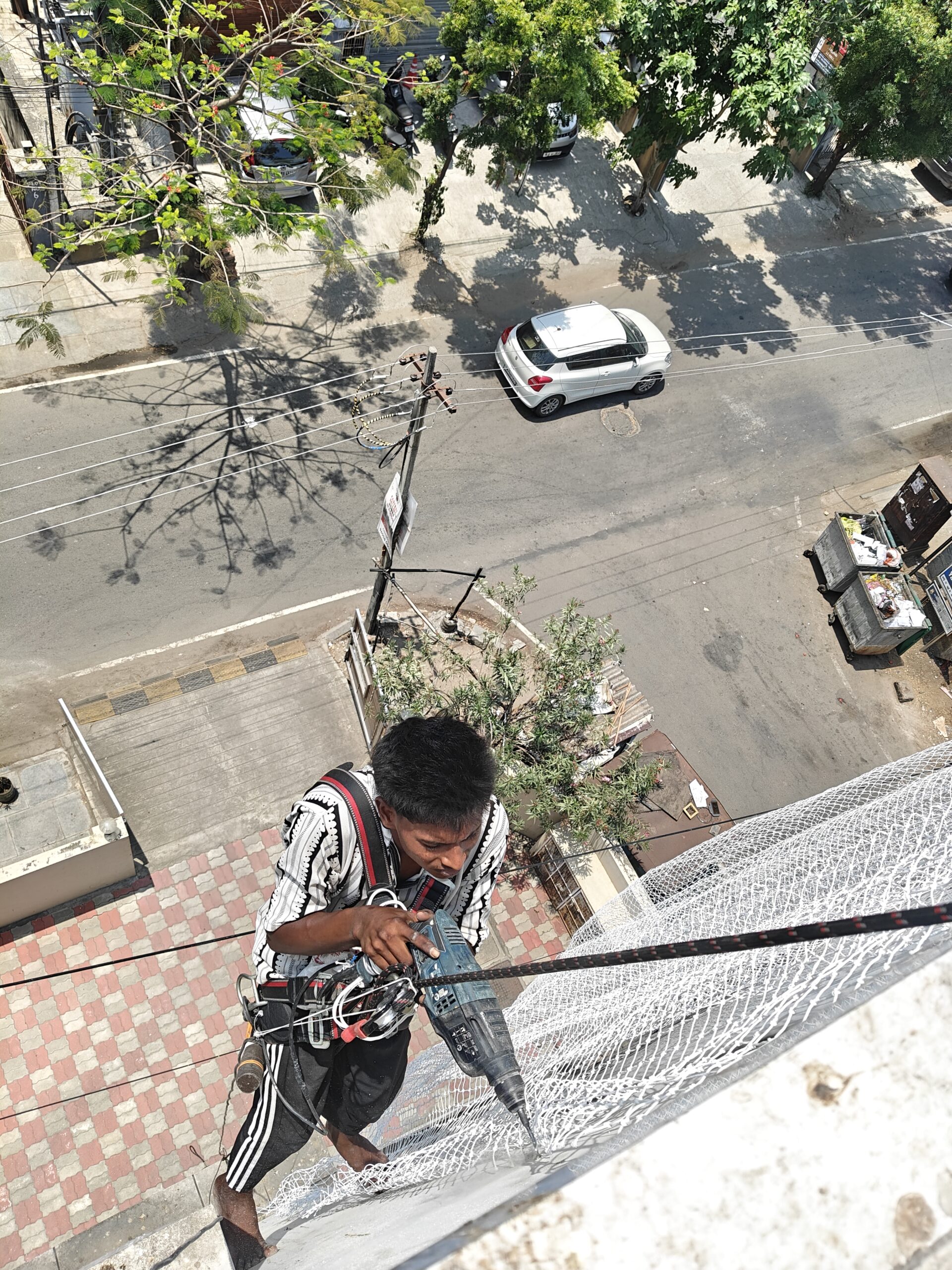 Safety net installation in Adyar apartment balcony
