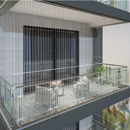 Invisible grill installation in Adyar apartment balcony